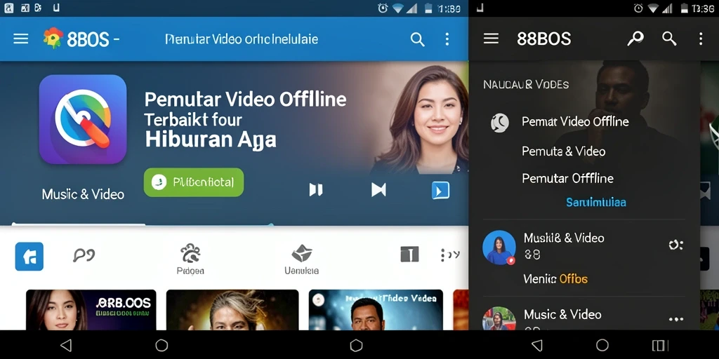 Screenshot antarmuka aplikasi 88BOS Pemutar Video Offline.
