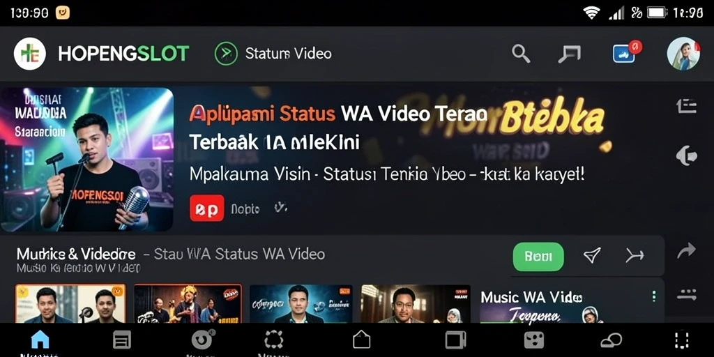 Antarmuka intuitif HOPENGSLOT untuk video Status WA.