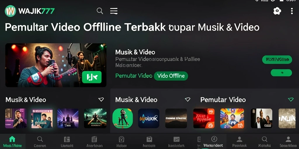 Antarmuka WAJIK777 yang sederhana dan fungsional untuk pemutar video offline.