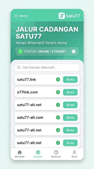 Tampilan link alternatif satu77